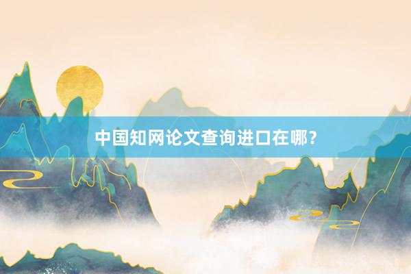 中国知网论文查询进口在哪？